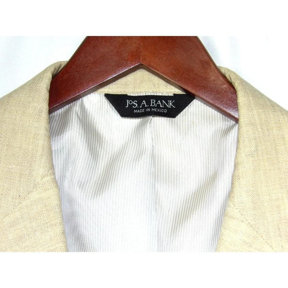 Jos. A. Bank Wool/Linen 2 Button Beige 730 BURKE Blazer Sport Jacket Men's 44R